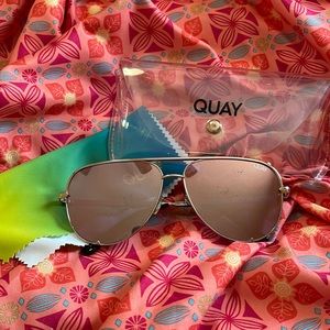 Quay rose gold high key aviator sunglasses